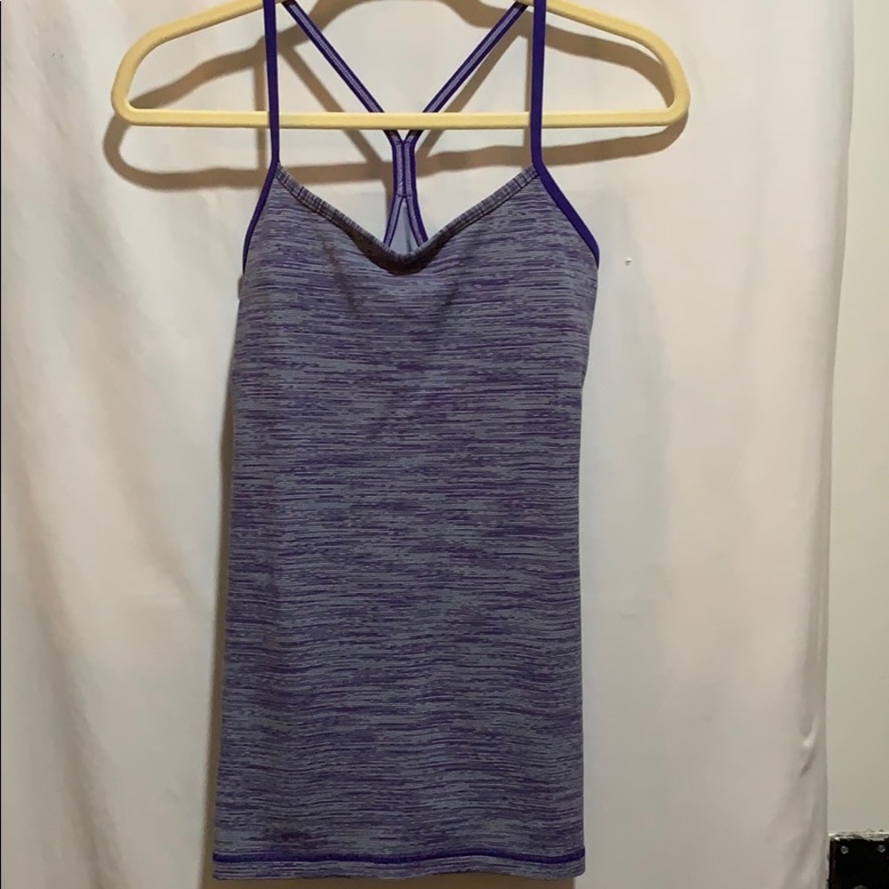 LULULEMON power Y tank w/ bra pads SZ 8 purple